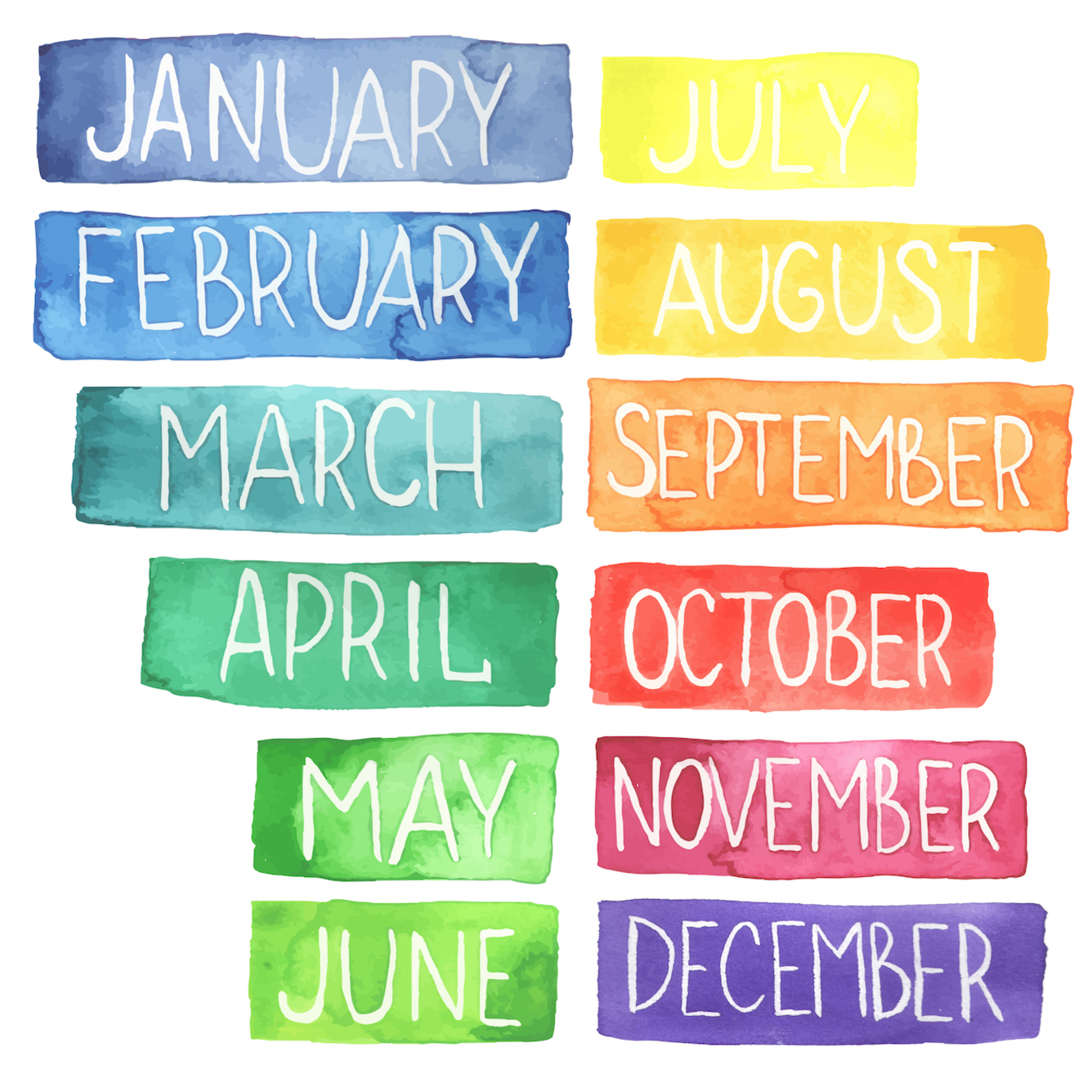 Miesiące po angielsku - January - styczeń, February...